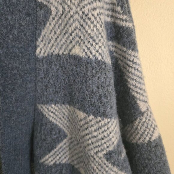 Raffi Waterfront Merino Wool Aztec Jaquard Cardigan Pockets Open a front Size S - Picture 8 of 11
